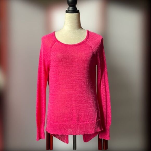 Bisou Bisou Michele Bohbot Pink Semi-Sheer Top w/Open Back (Size: Small) - Picture 3 of 11